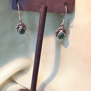 Malachite earrings  with sterling silver
